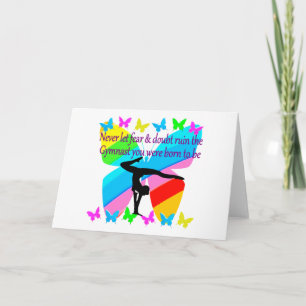 INSPIRATIONELL GYMNASTICS GIRL BUTTERFLY DESIGN KORT
