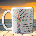 Inspirationell motivation citat kaffemugg<br><div class="desc">Det dekorativa kaffet mugg har en regnbåge av färgad träd och ett inspirerande citat. Du kan ändra offerten till ett eget. Använda alternativet Anpassa ytterligare om du vill ändra texten storlekt, stil eller färg eftersom vi skapar teckningen kommer du inte att hitta den här bilden från andra designers. Original Mosaic...</div>