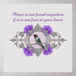 Inspirationell motivation citat och hummingbird poster