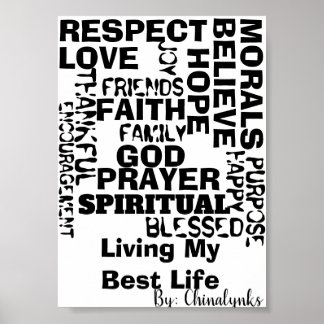 INSPIRATIONELL ORD PÅ CANVAS POSTER