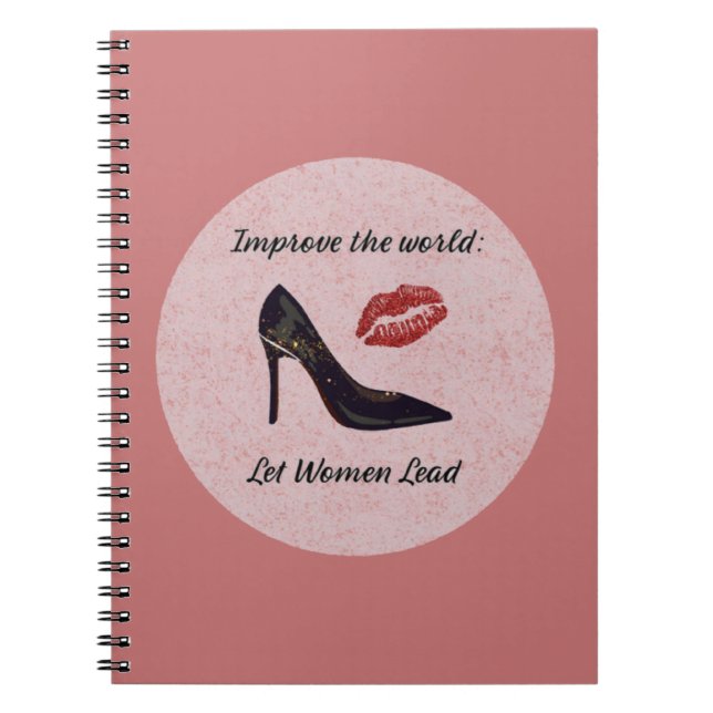 Inspirationell Rosa Låt kvinnor leda Anteckningsbok (Framsidan)