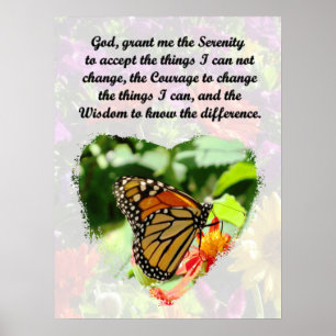 INSPIRATIONELL SMÖR OCH BLOMMIGT SERENITY PRAYER POSTER