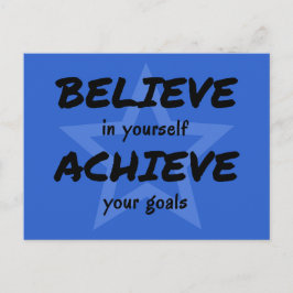 Inspirationell tro på dig själv, typografi vykort