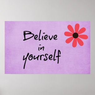 Inspirationell tro på själv citat poster