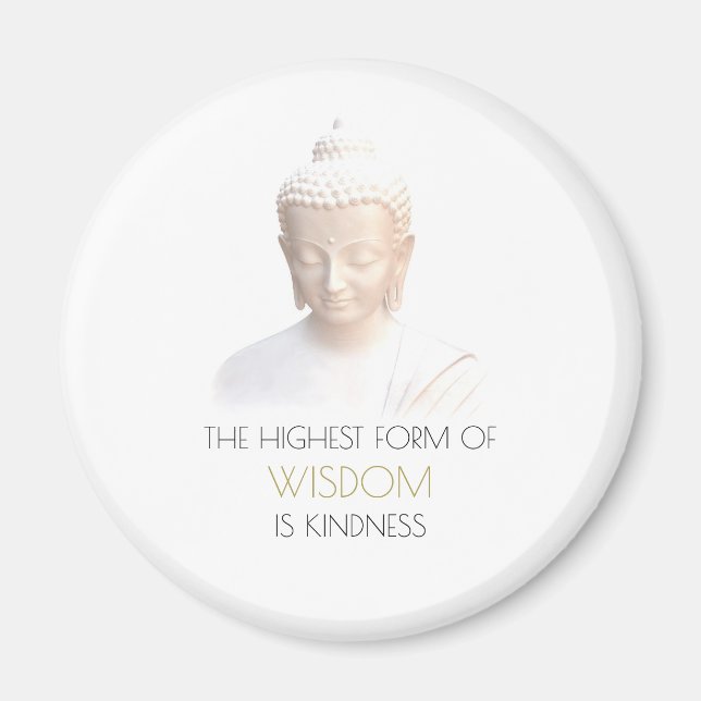 Inspirationell visdomsoffert med vit buddha magnet (Framsidan)