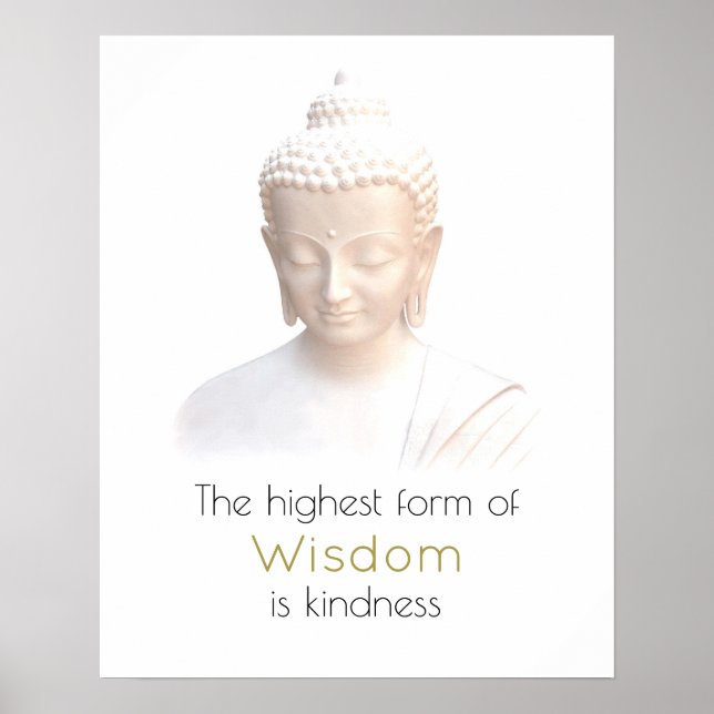 Inspirationell visdomsoffert med vit buddha poster (Framsidan)