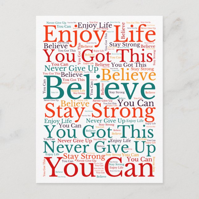 Inspirationella motiv WordArt Mönster Helg Vykort (Framsida)