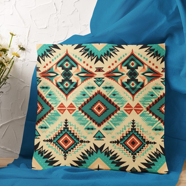 Inspirationellt Aztec Westernt sömlöst Mönster Kudde (Skapare uppladdad)