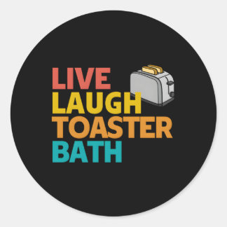 Inspirationellt djup för Live Laugh Toaster Bath-m Runt Klistermärke