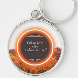 inspirationellt flöde rund silverfärgad nyckelring