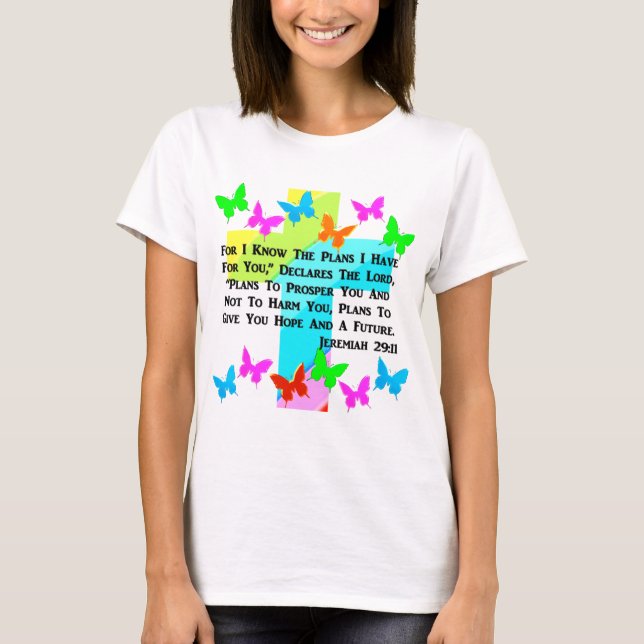 INSPIRATIONELLT JEREMIAH 29:11 KRISTNA T SHIRT (Framsida)