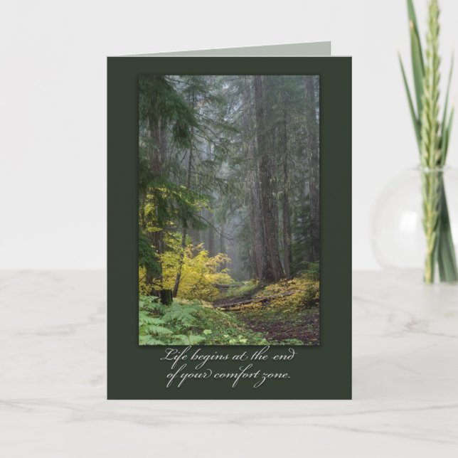 Inspirationellt skogstecknat kort (Framsida)