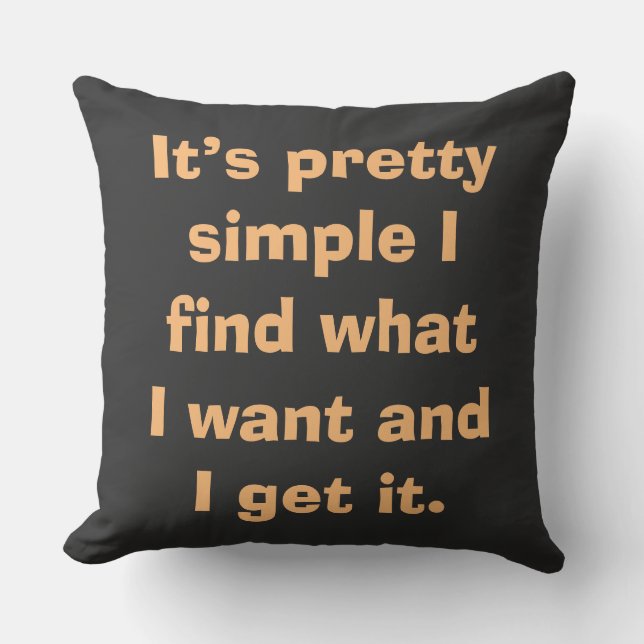 Inspirationellt talesätt i beige text på  kudde (Framsida)