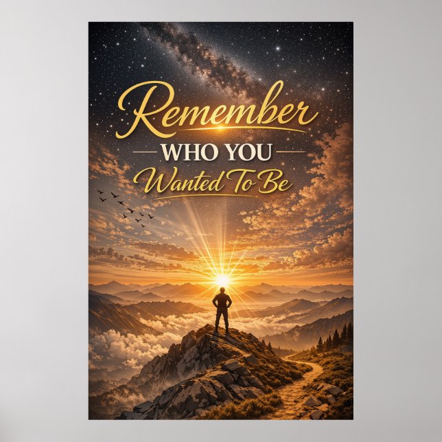 Inspirationsaffisch för soluppgång i bergen poster (Framsidan)