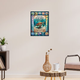 Inspirationsaffisch Havssköldpadda Ocean “Livet Är Poster
