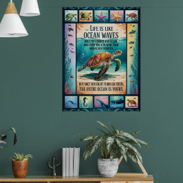 Inspirationsaffisch Havssköldpadda Ocean “Livet Är Poster