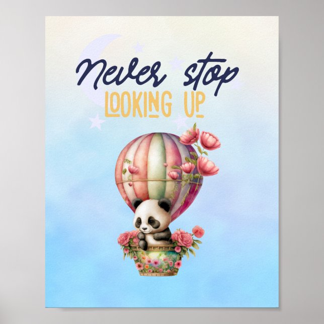 inspirationsaffisch med ballongpanda poster (Framsidan)
