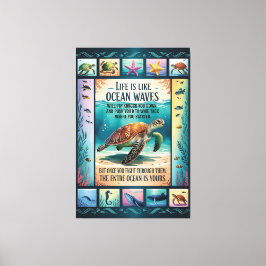 Inspirationsaffisch med havssköldpadda “Livet är l Canvastryck