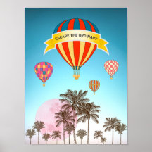 Inspirationsaffisch med varmluftsballonger