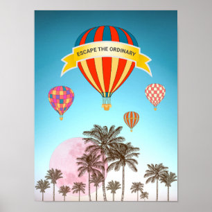 Inspirationsaffisch med varmluftsballonger poster