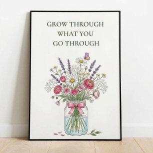 Inspirationsaffisch med vildblomma i murarvastefan poster