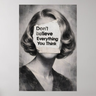 Inspirationscitat Poster, Vintage Porträtt Poster