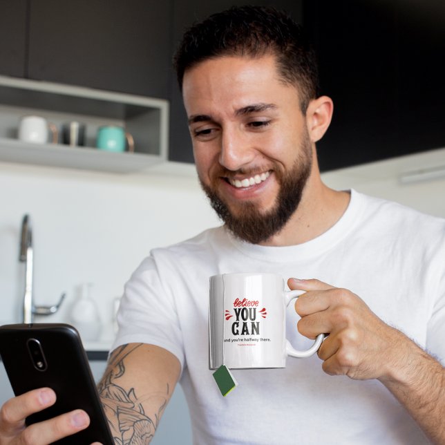 Inspirationscitat Tro på dig själv  Kaffemugg (Believe You Can Inspirational Mug)