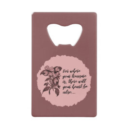 Inspirationshjärta och kurva kreditkort flasköppnare