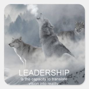 inspirationsincitat för ledarskap fyrkantigt klistermärke