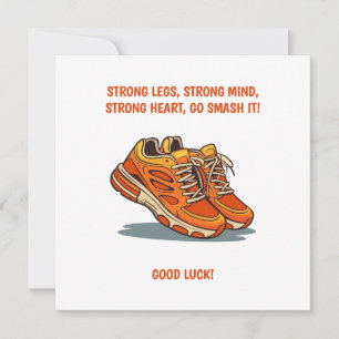 Inspirationslöpningshälsningskort med sneakers kort