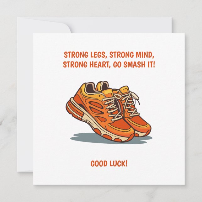 Inspirationslöpningshälsningskort med sneakers kort (Framsida)