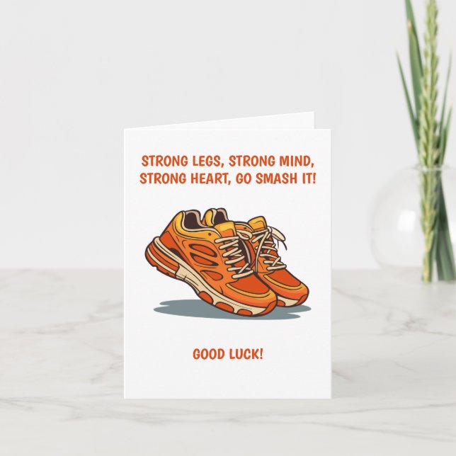 Inspirationslöpningshälsningskort med sneakers kort (Framsida)