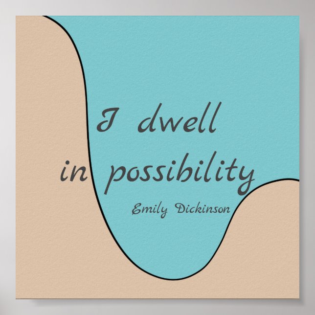 inspirationslös litterär Dickinson citerar modern Poster (Framsidan)