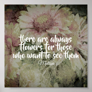 inspirationslöst Matisse-citat poster blommor