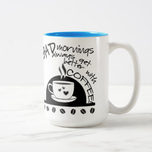 Inspirationsmoment bättre med kaffe svart Två-Tonad mugg