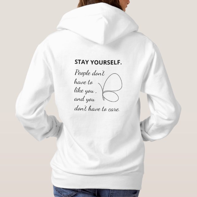 Inspirationsofferhoodie med fjärildesign t shirt (Baksida)