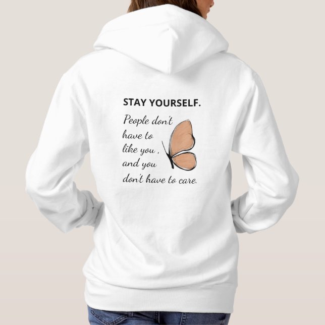 Inspirationsofferhoodie med fjärildesign t shirt (Baksida)