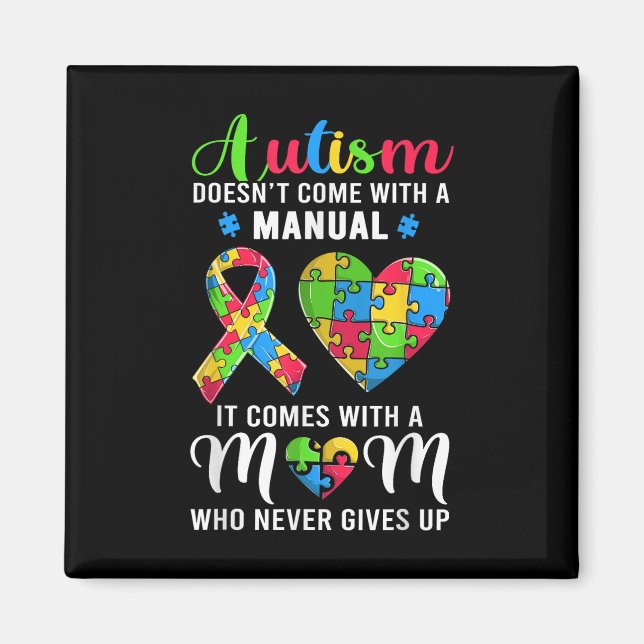 Inspirationsoffert Autism Mamma Shirt Autism Aware Magnet (Framsidan)