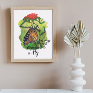 Inspirationsoffert för borstad monarch Butterfly Poster