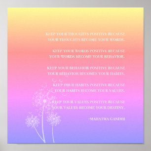 Inspirationsoffert Gandhi Positive Thinking Poster