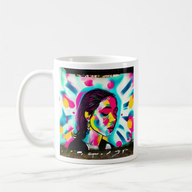 Inspirationsoffert | Graffiti Art Woman Kaffemugg (Vänster)
