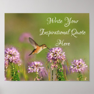 Inspirationsoffert Hummingbird och vilda blommor Poster