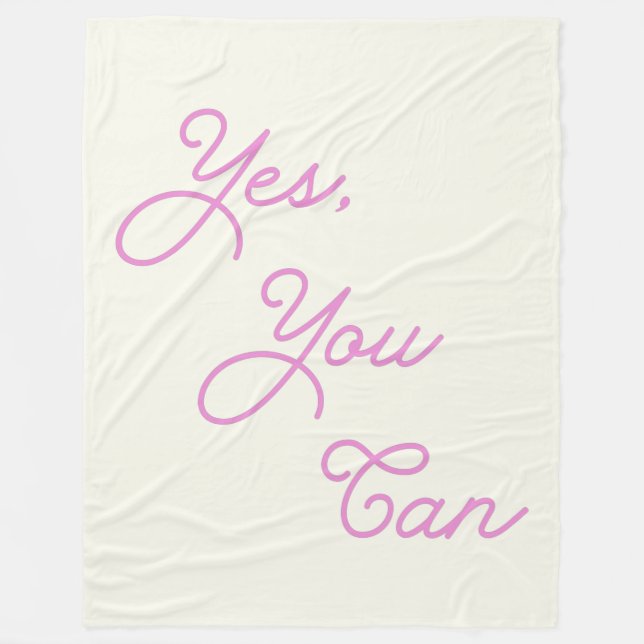 Inspirationsoffert Ja du kan i Rosa Fleecefilt (Framsidan)