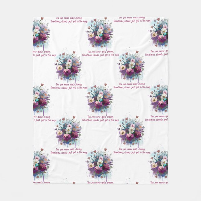 inspirationsoffert med Blommigt Bouquet Fleecefilt (Framsidan)