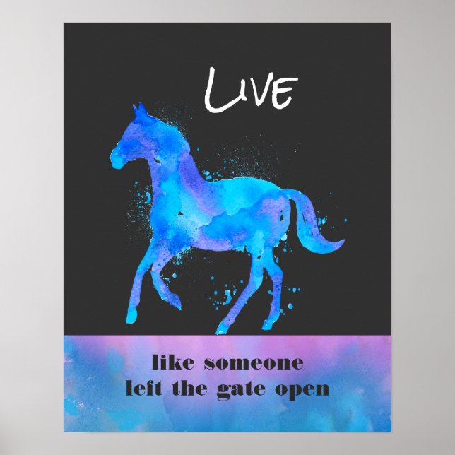 Inspirationsoffert med en Vild för hästkörning Poster (Framsidan)
