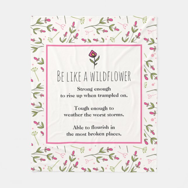 Inspirationsoffert med Wildblomma Mönster Fleecefilt (Framsidan)