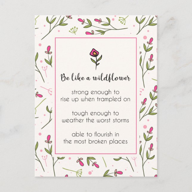 Inspirationsoffert med Wildblomma Mönster Vykort (Framsida)
