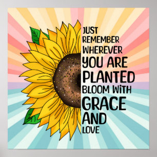 Inspirationsoffert och Hand plockade solros Poster