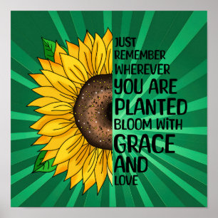 Inspirationsoffert och Hand plockade solros Poster