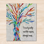 Inspirationsoffert Träd Poster<br><div class="desc">Denna dekorativa poster innehåller ett mosaiskt träd i regnbåge färg och ett inspirerande citat. Anpassade enkelt med ditt eget ord. Eftersom vi skapar vår teckning kommer du inte att hitta just den här bilden från andra designers. Original Mosaic © Michele Davies.</div>